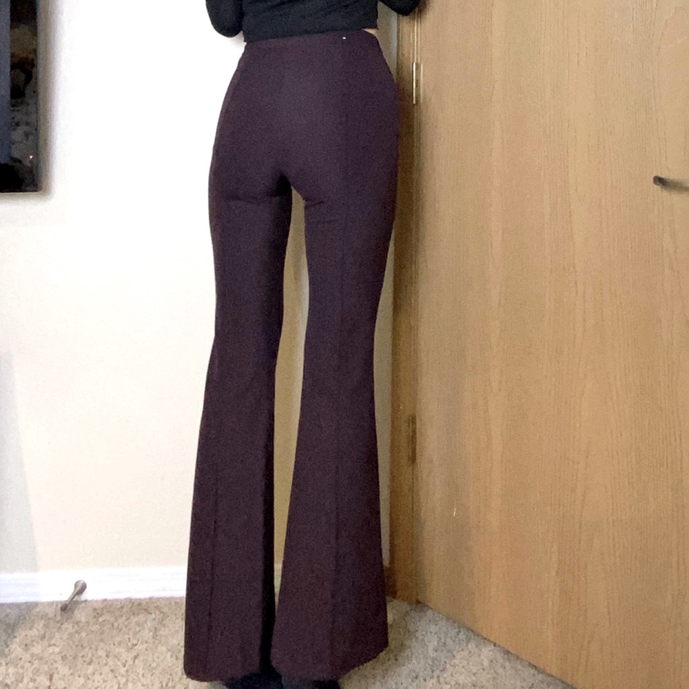 H&M maroon high waisted flared pants